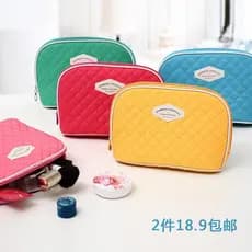 Bolsa cosmética de grande capacidade em formato de diamante Nacai Bolsa feminina de armazenamento de cosméticos com zípe