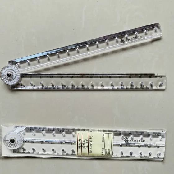 Novo produto régua dobrável acrílica 30cm uso do estudante régua de medição de borda estreita portátil régua de escala c
