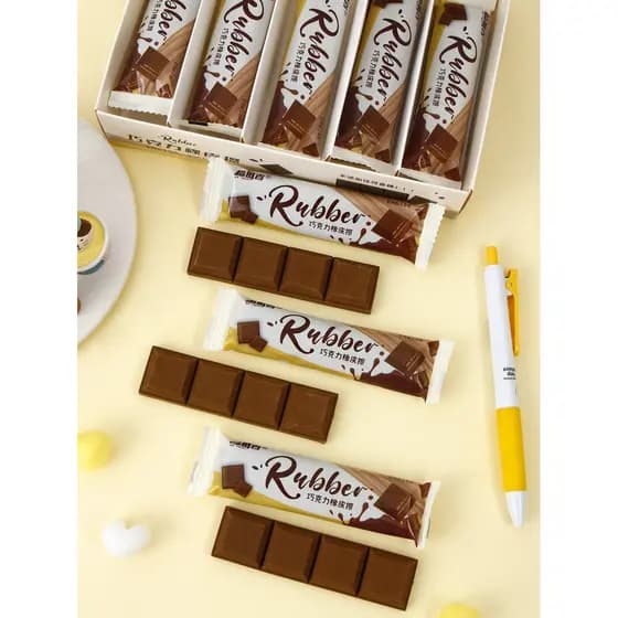 Diversão borracha de Chocolate simulação escola primária estudante lápis borracha pequeno presente borracha de lápis de