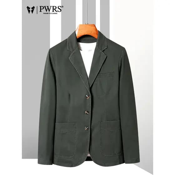 Terno Casual masculino primavera outono novo estilo puro algodão High-End terno de meia-idade idosos solto tamanho grand