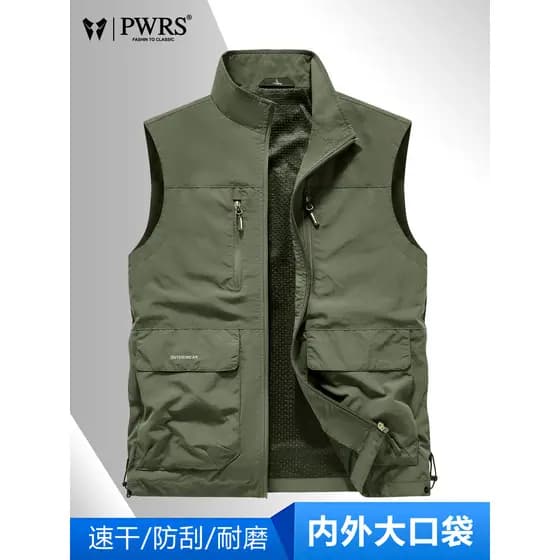 Primavera verão colete masculino 2026 fino ao ar livre Workwear multifuncional esportes pesca fotografia colete de meia-