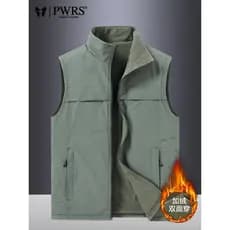 Colete masculino outono inverno velo esportes ao ar livre Workwear Casual colete de meia-idade idosos lã larga quente co