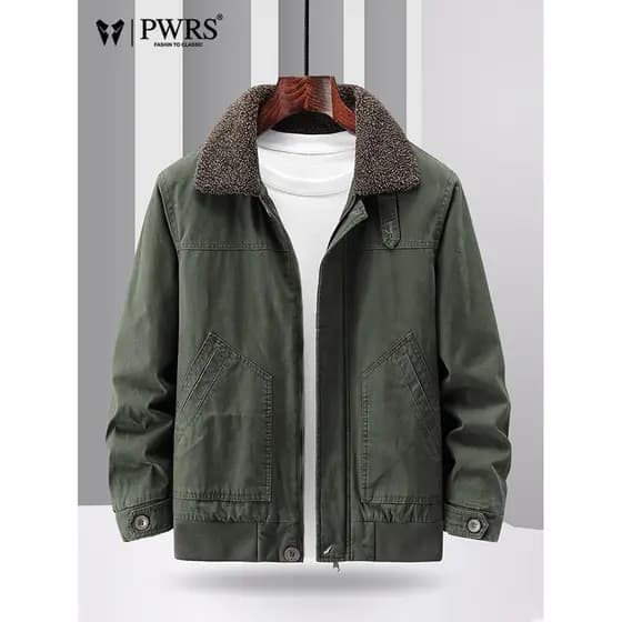 Roupas de algodão masculinas inverno 2025 novo estilo forro de lã engrossado jaqueta de algodão puro idosos de meia-idad