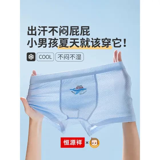 Hengyuanxiang meninos malha Boxer Briefs roupa interior das crianças meninos médios grandes meninos juventude Shorts ver