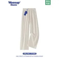 Wassup dúzia Drape calças compridas de seda gelo masculino em linha reta solto repelente de mosquitos protetor solar ar