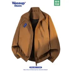WASSUP DOZEN American Retro 2026 Novo Estilo Gola Jaqueta Primavera Solta Jaqueta Casual Street Wear All-Match