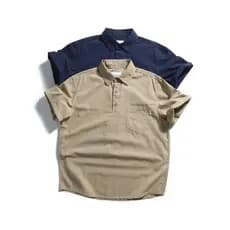 Camisa Polo masculina retrô americana de manga curta, camisa geral de verão, lapela retrô, meia manga, Design, camisa bo