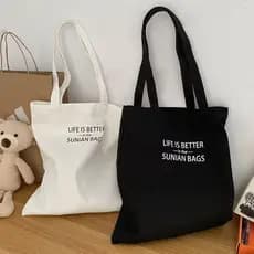 Muji qualidade japonesa letras literárias grande capacidade saco de lona de um ombro masculino feminino estudantes class