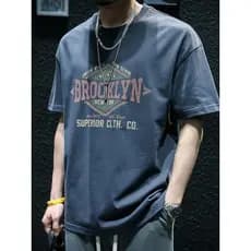 Moda americana camiseta masculina de manga curta novo verão roupas soltas masculino na moda ins Retro All-Match corpo te