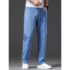 Homens outono inverno engrossado Jeans versão coreana moda All-Match casual em linha reta calças de perna larga tipo sim