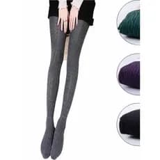 Algodão outono torção meia-calça engrossado malha lã meias de corpo feminino outono Leggings meias de algodão respirável
