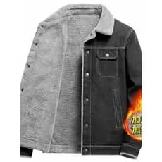 Jaqueta jeans masculina outono inverno novo estilo fumaça cinza Design à prova de vento quente topos de meia-idade juven
