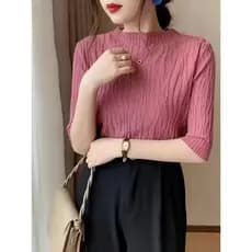 2022 primavera verão novo estilo estilo ocidental em torno do pescoço camisa de fundo feminino estilo fino interior esti
