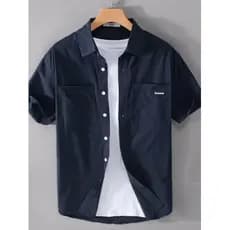 Verão Workwear japonês camisa de manga curta masculina Street wear rufião bonito masculino wear combinando um conjunto b