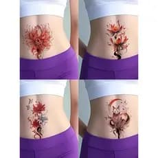 8 adesivos de tatuagem coloridos femininos à prova d'água de longa duração High-End inferior barriga capa estrias cicatr