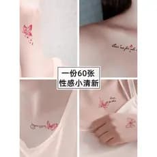 Adesivos de tatuagem à prova d'água feminino de longa duração High-End sentido simulação carta borboleta clavícula peque