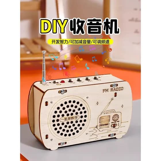 Rádio crianças Kit artesanal diy estudantes da escola primária Mini montagem invenção científica modelo Material caseiro