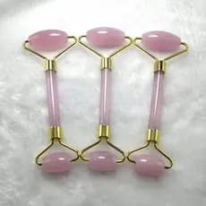 Rolo de massagem dispositivo de beleza dupla cabeça Manual empurrar rosto Facial doméstico linfático resina Natural imit