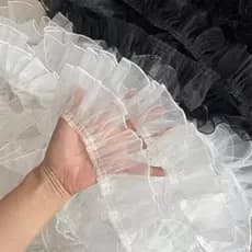 Acessórios para vestido de renda, decoração DIY, 7.5CM, camada única, órgão com babados, tridimensional, branco, plissad