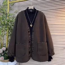 Tamanho grande solto 2026 lã de cordeiro feminino novo estilo jaqueta Retro inverno engrossado meados de comprimento sup