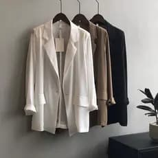 Camisa de Chiffon verão fino terno jaqueta feminina versão coreana Casual solto Drape protetor solar Design nicho topo