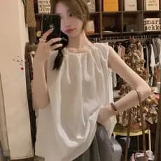 Verão solto mais magro olhar amarrado sem mangas pequena camisola roupas femininas Design sentido nicho exterior Wear qu