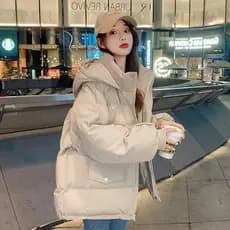 Jaqueta de pão 2026 jaqueta solta de outono versão coreana novo estilo jaqueta acolchoada jaqueta curta inverno feminina