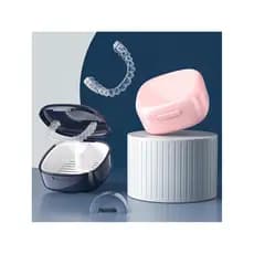 Caixa de armazenamento de dentaduras idosos portátil caixa de dentes de imersão chaves invisíveis correção retentor caix