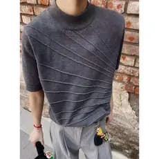 Estilo de dinheiro antigo Retro simples Commuter meados de pescoço ombro estilo curto das mulheres dos homens verão novo