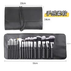 [Estilo clássico] 12/18/24 Pcs Qualidade Maquiagem Escova Armazenamento Bolsa Bege PU Portátil Pincel de Maquiagem Bolsa