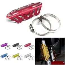 Acessórios da motocicleta modificado absorção de choque frontal decoração tubo de escape Anti-escaldante garfo capa únic