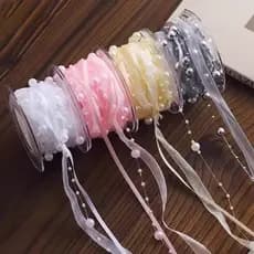Lace-Up jóias Floral trançado grânulo fita embalagem criativa fita decoração fita pérola flores artesanais