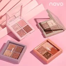 Novo paleta de sombras de quatro cores ins Super quente barato estudante nicho Glitter perolado à prova d'água pequena p
