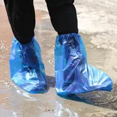 Capa de sapato infantil descartável ao ar livre espessada antiderrapante capa de sapato de chuva capa de bota tubo médio