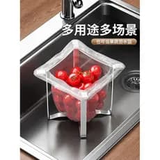 Aço inoxidável dobrável lixo saco plástico suporte prateleira bancada da cozinha Desktop lata de lixo multifuncional dre