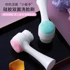 Escova de lavagem facial cabelo macio dupla face escova de limpeza Manual rosto poros limpeza profunda ferramenta útil d