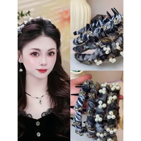 [Xue Linger Headband] Outono Inverno Novo Estilo Alto Crânio Top Cabelo Volume Onda Tiara Atmosfera Sawtooth Acessórios