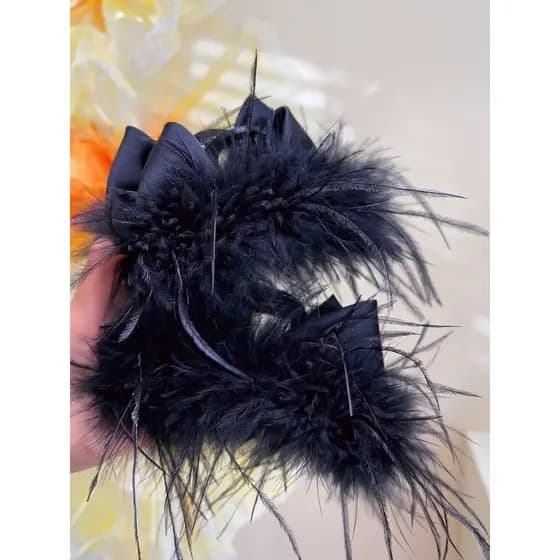 2024 novo estilo avestruz grampo de cabelo correndo princesa arco cabelo agarrar para trás cabeça cabelo tubarão garra c