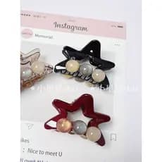 Estilo coreano estrela de cinco pontas alto rabo de cavalo Grab clip feminino doce legal contraste cor novo estilo elega
