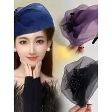 Moda meio chapéu respirável branco-cobrindo bandana Hairpin elegante influenciador bandana All-Match jantar cabelo