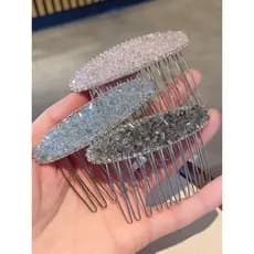High-End strass inserção pente feminino cabeça traseira quebrado pente de cabelo coreano luz luxo acessórios para o cabe