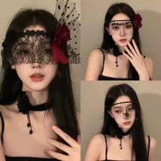 Máscara De Aranha Para Festa De Halloween Mulher Estilo Escuro