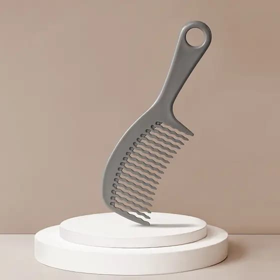 Pente de pentear doméstico para cabeleireiro, pente de dente ondulado grande, influenciador feminino, cabelo encaracolad