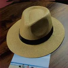 Chapéu de palha masculino protetor solar ao ar livre chapéu de palha tecido grande borda verão panamá chapéu superior ma
