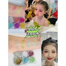 Rosa lantejoulas Strobe palco maquiagem brilhante cristal cabelo glitter maquiagem dos olhos lantejoulas rosto Gel glitt