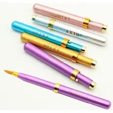 Suprimentos para estúdio fotográfico, concha de Metal retrátil, delineador labial, pincel retrátil portátil com tampa, f