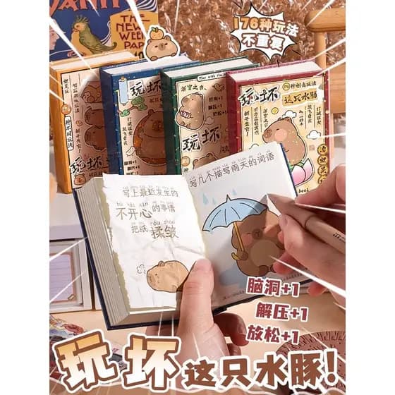 Aventura Kapi DIY interativo Barla jogar mau manual livro estudante caderno este presente divertido descompressão criati