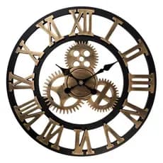 Estilo Industrial de madeira mudo relógio parede engrenagem americana Retro relógio parede sala estar jantar decoração c