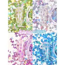 Borboleta azul decoração de unhas peça Glitter lantejoulas Material prateado colorido estroboscópio brilhante Manicure A