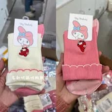 Produto famoso Sanrio Infantil Paraíso Colorido Jardim Meias Longas Casa Bonito Melodia Rosa Humor Meias